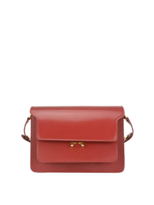 Marni: borse a spalla - Trunk bag multi scomparto in pelle spazzolata