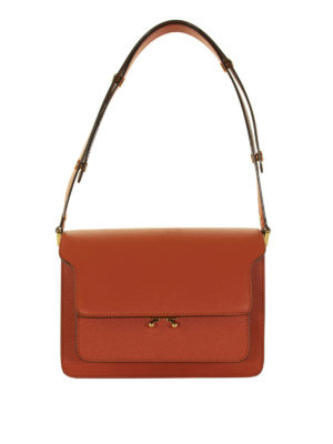 Marni: borse a spalla - Trunk bag in pelle saffiano