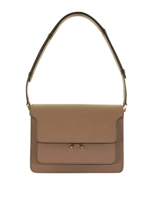 Marni: Schultertaschen - Schultertasche - Hellbraun