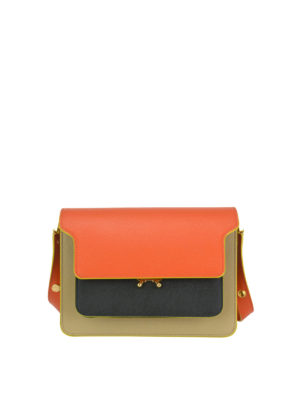 Marni: borse a spalla - Trunk bag multicolor in pelle saffiano