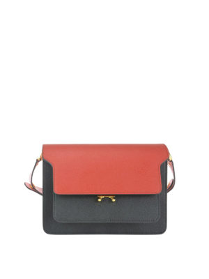 Marni: borse a spalla - Trunk bag multicolor in pelle saffiano
