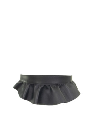 Max Mara: cinture - Cintura Burgos in pelle con ruches