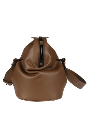 Max Mara: Secchielli - Borsa a secchiello Cecile in pelle