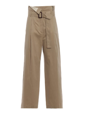 Max Mara: pantaloni casual - Pantaloni Ebro gamba larga in drill di cotone