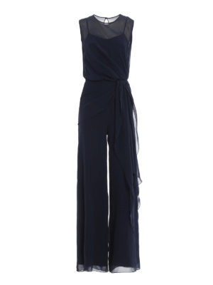 Max Mara: tute - Tuta Jabot in seta