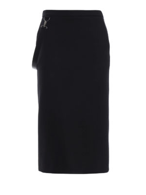 Max Mara: gonne al ginocchio  e longuette - Tubino nero Polder in lana
