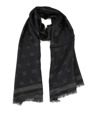 Max Mara: sciarpe e foulard - Sciarpa Magiaro in misto seta nera