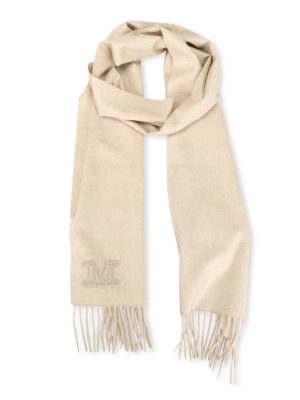 Max Mara: scarves - Wsdalia beige cashmere scarf
