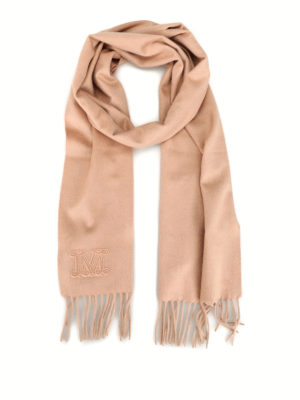 Max Mara: scarves - Wsdalia nude cashmere scarf