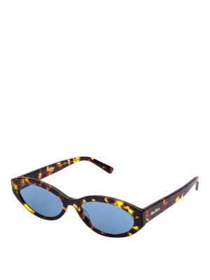 Max Mara: sunglasses - Mm Slim oval shape tortoise sunglasses