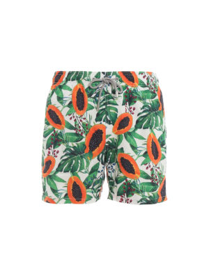 MC2 SAINT BARTH: Costumi piscina e boxer - Boxer da mare Gustavia con stampa papaya