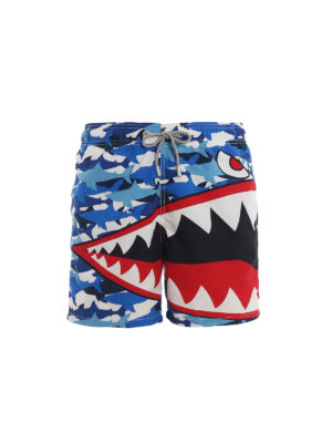 MC2 SAINT BARTH: Costumi piscina e boxer - Boxer da mare Gustavia con stampa squali