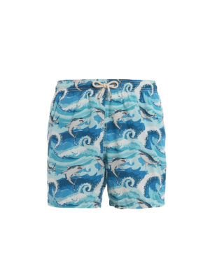 MC2 SAINT BARTH: Costumi piscina e boxer - Boxer da mare Lighting con stampa squali