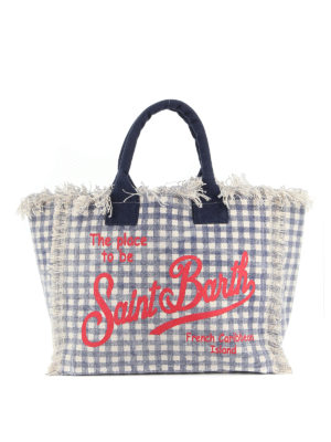 MC2 SAINT BARTH: totes bags - Vanity vichy print beach bag