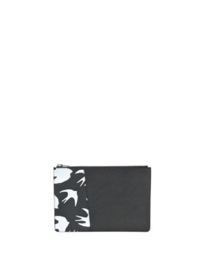 MCQ: pochette - Bustina con stampa Swallow in pelle