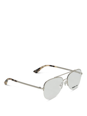 MCQ: Occhiali - Occhiali da vista aviator in metallo argento