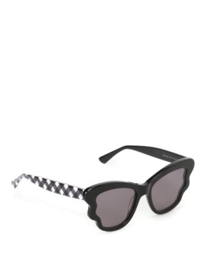Mcq: sunglasses - Black acetate scalloped sunglasses