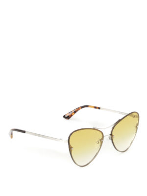 Mcq: sunglasses - Cat-eye silver metal sunglasses
