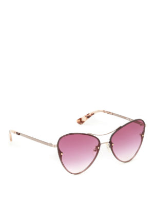 Mcq: sunglasses - Gold metal frame pink sunglasses