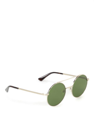 Mcq: sunglasses - Metal sunglasses with green lenses