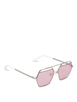 MCQ: occhiali da sole - Occhiali da sole esagonali con lenti rosa