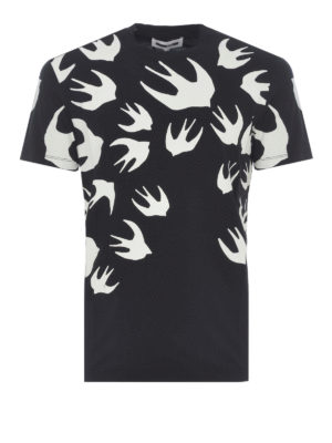 MCQ: t-shirt - T-shirt nera con stampa Swallow