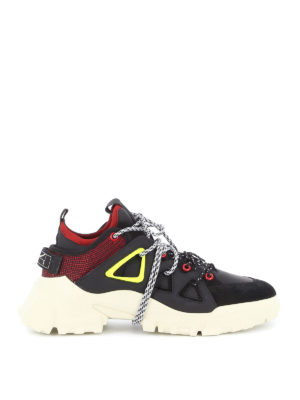 MCQ: trainers - Orbyt Mid leather and fabric sneakers