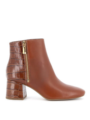 MICHAEL KORS: ankle boots - Alane crocodile print leather booties