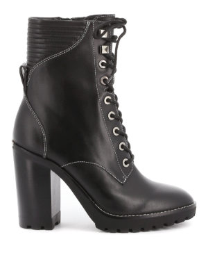 MICHAEL KORS: ankle boots - Bastian leather lace-up booties