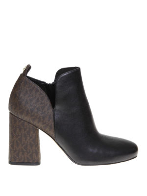 MICHAEL KORS: tronchetti - Tronchetti Dixon in pelle con stampa logo