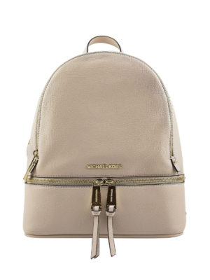 MICHAEL KORS: zaini - Zaino Rhea M in pelle beige chiara
