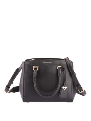 MICHAEL KORS: bauletti - Bauletto Benning medio in pelle nera