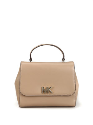 MICHAEL KORS: bauletti - Borsa a mano Mott M in pelle color tortora