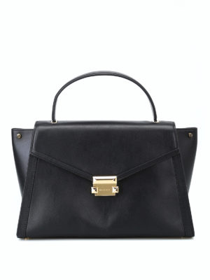 MICHAEL KORS: bauletti - Cartella Whitney L in pelle nera