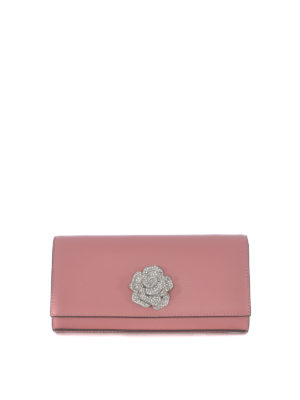 MICHAEL KORS: pochette - Pochette Bellamie L in pelle rosa chiaro