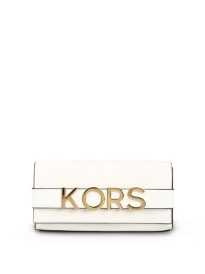 MICHAEL KORS: pochette - Clutch Bellamie L in pelle bianca
