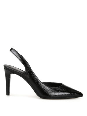 MICHAEL KORS: scarpe décolleté - Slingback Lucille in pelle goffrata nera