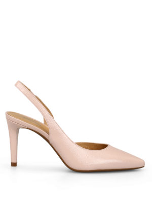 MICHAEL KORS: scarpe décolleté - Slingback Lucille in pelle goffrata rosa