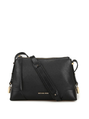 MICHAEL KORS: borse a tracolla - Borsa Crosby M in pelle nera