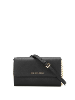 MICHAEL KORS: borse a tracolla - Tracolla Jet Set in pelle