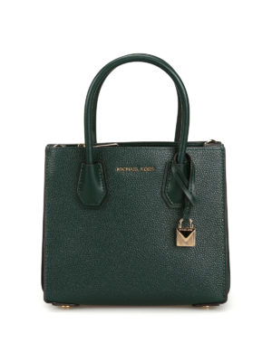 MICHAEL KORS: cross body bags - Mercer M dark green leather bag