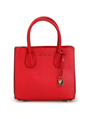 MICHAEL KORS: borse a tracolla - Borsa Mercer M in pelle rossa