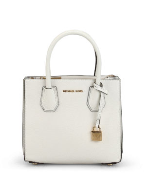 MICHAEL KORS: borse a tracolla - Borsa Mercer M in pelle bianca