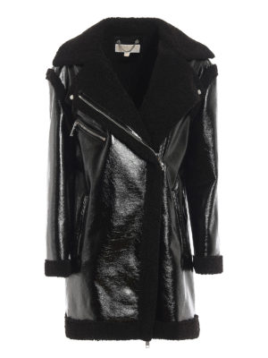 MICHAEL KORS: Fur & Shearling Coats - Biker style eco shearling coat