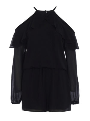 Michael Kors: jumpsuits - Crepe flounced romper