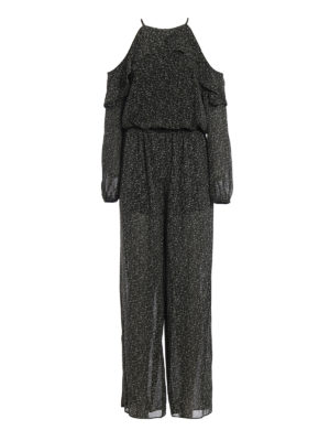 Michael Kors: jumpsuits - Floral crepe frilled jumpsuit