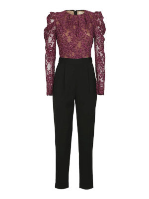 MICHAEL KORS: tute - Tuta con top in pizzo floreale