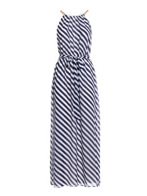 MICHAEL KORS: abiti lunghi - Maxi abito a righe con catena