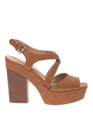 MICHAEL KORS: sandali - Sandali Abbott in pelle con tacco