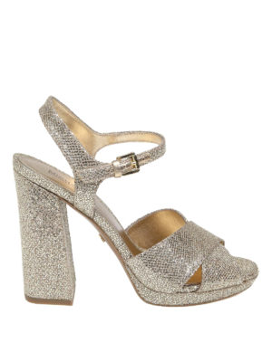 MICHAEL KORS: sandali - Sandali Alexia glitterati con plateau